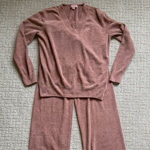 Barefoot Dreams Dusty Rose Knit Top & Matching Pant